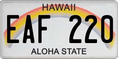 HI license plate EAF220