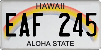 HI license plate EAF245