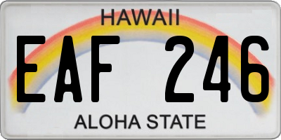 HI license plate EAF246