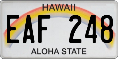 HI license plate EAF248