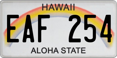 HI license plate EAF254