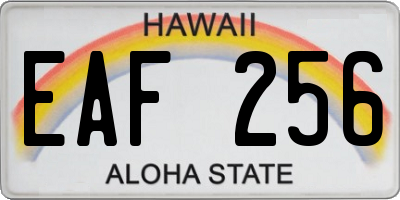 HI license plate EAF256