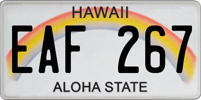 HI license plate EAF267