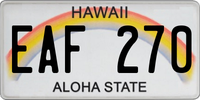 HI license plate EAF270