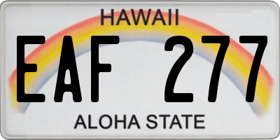 HI license plate EAF277