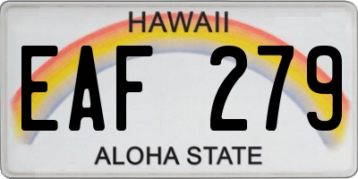 HI license plate EAF279