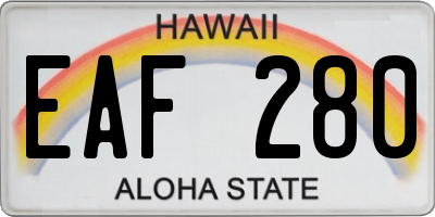 HI license plate EAF280