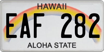 HI license plate EAF282