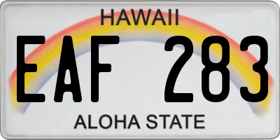 HI license plate EAF283