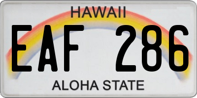 HI license plate EAF286