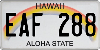 HI license plate EAF288