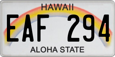 HI license plate EAF294