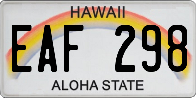 HI license plate EAF298