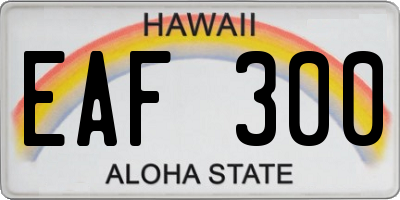 HI license plate EAF300