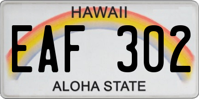 HI license plate EAF302