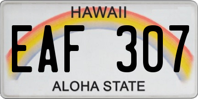 HI license plate EAF307