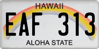 HI license plate EAF313