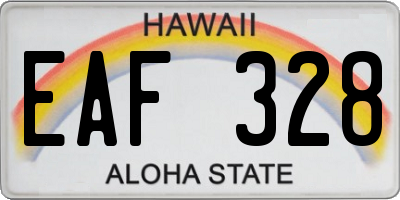 HI license plate EAF328