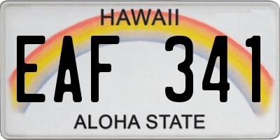 HI license plate EAF341