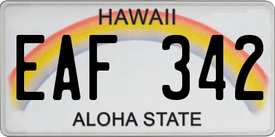 HI license plate EAF342