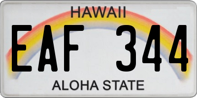 HI license plate EAF344