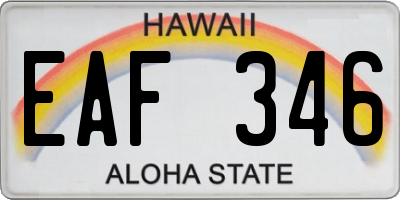 HI license plate EAF346