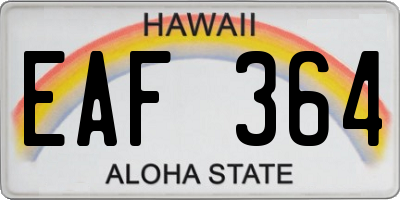HI license plate EAF364
