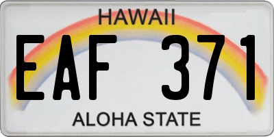 HI license plate EAF371