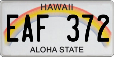 HI license plate EAF372