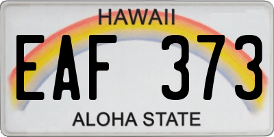 HI license plate EAF373