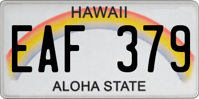 HI license plate EAF379