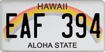 HI license plate EAF394