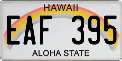 HI license plate EAF395