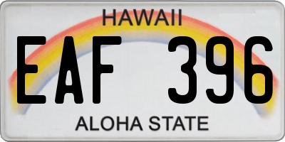 HI license plate EAF396