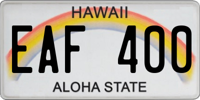 HI license plate EAF400