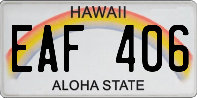 HI license plate EAF406