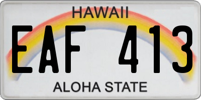 HI license plate EAF413