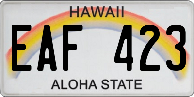 HI license plate EAF423