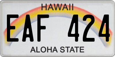 HI license plate EAF424