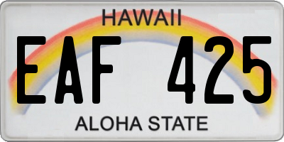 HI license plate EAF425