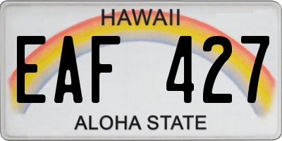 HI license plate EAF427