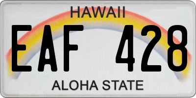 HI license plate EAF428