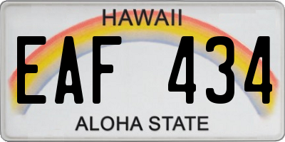 HI license plate EAF434