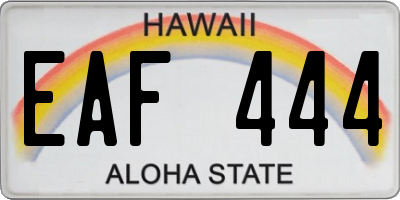 HI license plate EAF444