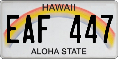 HI license plate EAF447