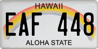 HI license plate EAF448