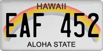 HI license plate EAF452