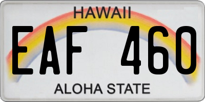 HI license plate EAF460