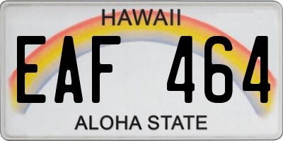 HI license plate EAF464