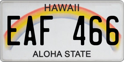 HI license plate EAF466